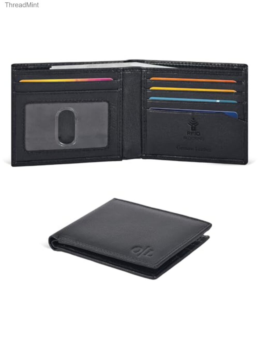 Top Grain Leather Bifold Wallet RFID Blocking Slim Card Holder Gift for Men